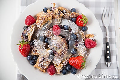 Kaiserschmarrn - German pancakes with berries Stock Photo