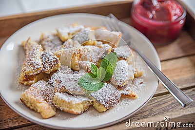 Kaiserschmarrn - traditional austrian pancake dessert Stock Photo