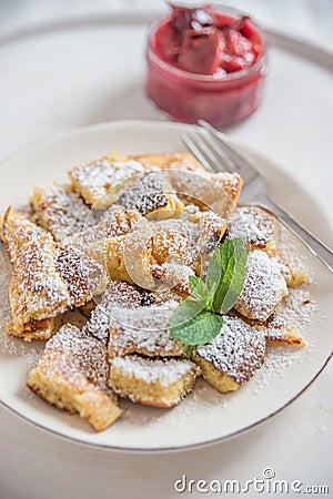 Kaiserschmarrn - traditional austrian pancake dessert Stock Photo