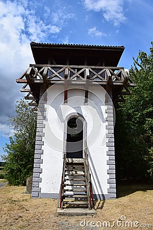 Kaisersesch, Germany - 07 26 2022: Roman Empire tower, entrance Stock Photo