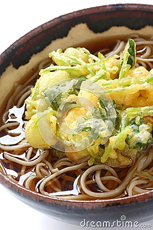 Kakiage soba , japanese noodle dish Stock Photo