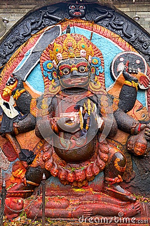 Kal Bhairav in Kathmandu Stock Photo