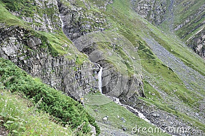 Kalah valley waterfall view with trail path Stock Photo