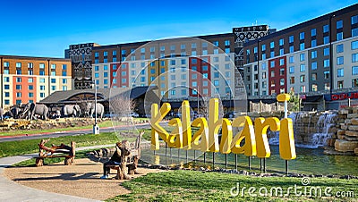 Kalahari resort sign and outdoor view. Editorial Stock Photo