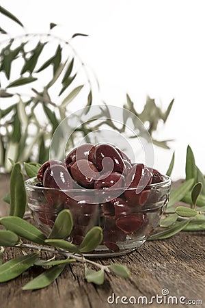 Kalamata Olives Leaves Stock Photo