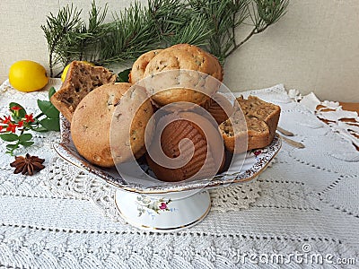 Kalanchoe muffins, cooking vegetarian food with kalanchoe leaves Stock Photo
