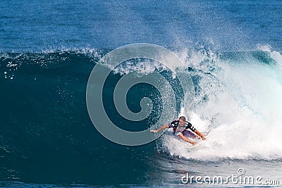 Kalani Chapman Surfing in the Pipeline Masters Editorial Stock Photo