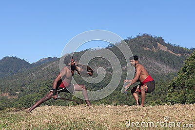 Kalaripayattu Martial Art in Kerala, India Stock Photo