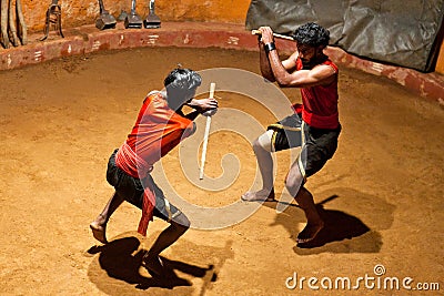 Kalaripayattu Martial Art in Kerala, South India Editorial Stock Photo