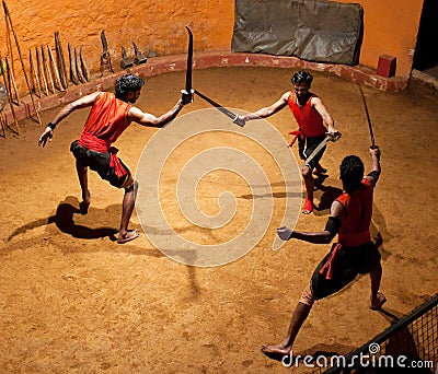 Kalaripayattu Martial Art in Kerala, South India Editorial Stock Photo