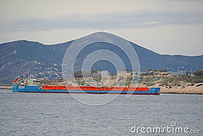 KALBAJAR Oil Tanker of Azerbaijan Caspian Shipping Company - Piraeus, Greece Editorial Stock Photo