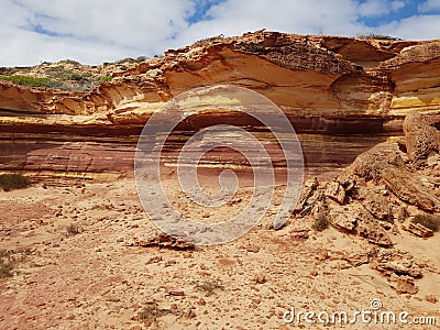 Kalbarri Western Australia Sandstone geology minerals Rainbow valley Stock Photo