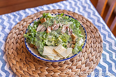 Kale caesar salad Stock Photo