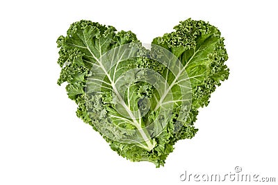 Kale leaves forming a heart Stock Photo