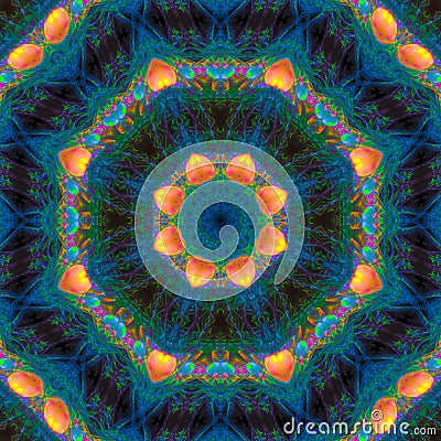 Kaleidoscope abstract digital design imagination decorative mandala fashion, harmony Stock Photo