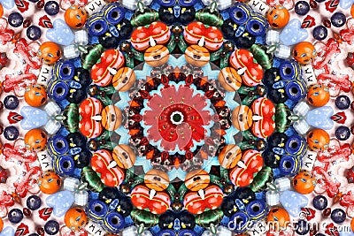 Kaleidoscope of color and pattern Stock Photo