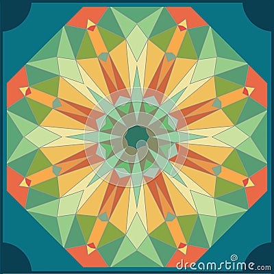 Kaleidoscope colorful seamless tile pattern background Vector Illustration