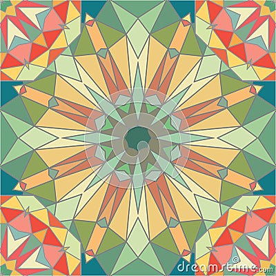Kaleidoscope colorful seamless tile pattern background Vector Illustration