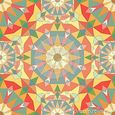 Kaleidoscope colorful seamless tile pattern background Vector Illustration