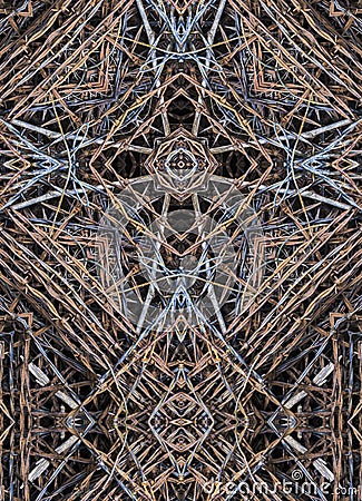 Kaleidoscope cross: barbed wire Stock Photo