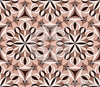 Kaleidoscope seamless pattern. Pink Decorative mandala ornament. Geometric design element. Floral wallpaper, fabric, furniture, Vector Illustration