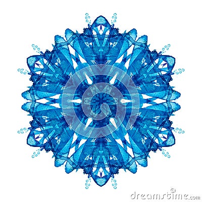 Kaleidoscope watercolor snowflake Stock Photo