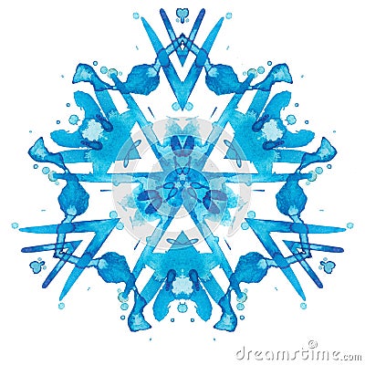 Kaleidoscope watercolor snowflake Stock Photo