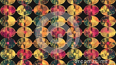 Kaleidoscopic abstract geometric pattern with multicolored overlapping circular Stock Photo