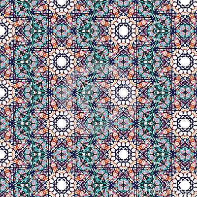 Kaleidoscopic tile seamless pattern Vector Illustration