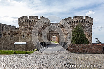 Kalemegdan Fortress entrance, ancient Singidunum. Belgrade, Serbia Stock Photo