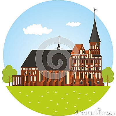 Kaliningrad. Cathedral Vector Illustration