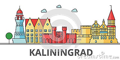 Kaliningrad city skyline. Vector Illustration