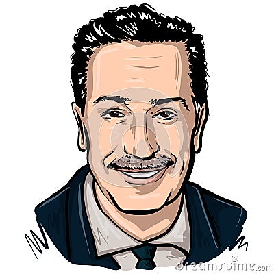 Walt Disney portrait sketch illustration Cartoon Illustration