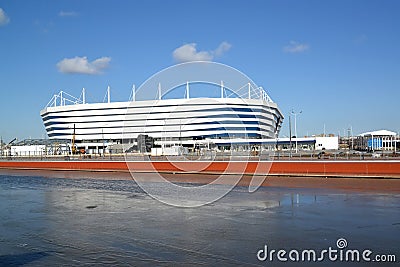 KALININGRAD, RUSSIA. A view of Baltic Arena stadium for holding games of the FIFA World Cup of 2018 in sunny day Editorial Stock Photo