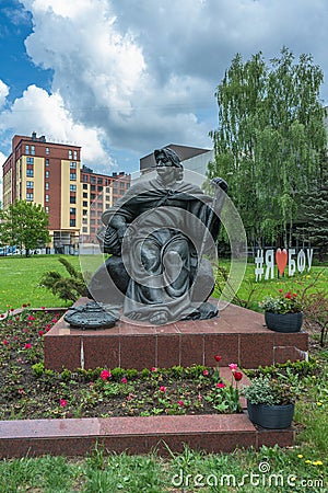 Monument dedicated to first book printer Francysk Skaryna Editorial Stock Photo