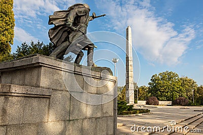 KALININGRAD, RUSSIA - SEPTEMBER 04,2019: Monument to 1200 guardsmen. The first memorial, perpetuating the feat of Soviet soldiers Editorial Stock Photo