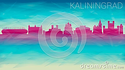 Kaliningrad Russia Skyline City Vector Silhouette. Broken Glass Abstract Geometric Dynamic Textured. Banner Background. Colorful S Vector Illustration