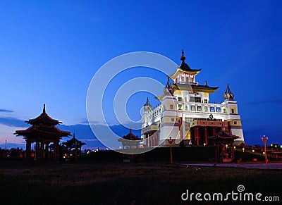 Kalmykia. Elista. Temple Golden Abode of Buddha Shakyamuni Stock Photo