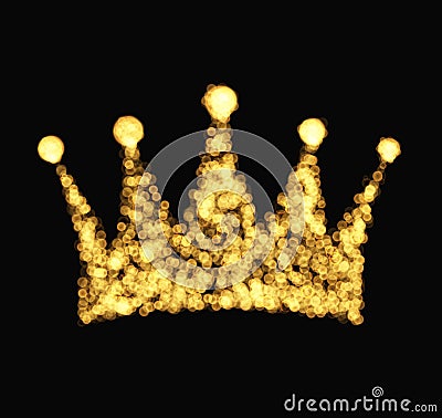 Crown with rays illustrations luxury vintage style. Cartoon Illustration