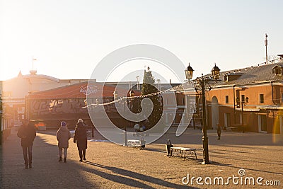 Kaluga, Russia-December 7, 2020. Preparing for the holiday. The city is the new year`s capital of Russia. Christmas tree, Editorial Stock Photo