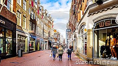 The Kalverstraat in Amsterdam in the Netherlands Editorial Stock Photo