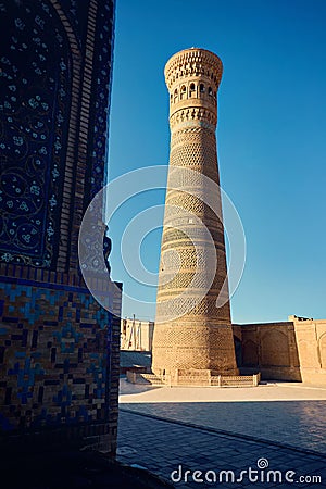 Kalyan minaret in Bukhara, Uzbekistan Stock Photo