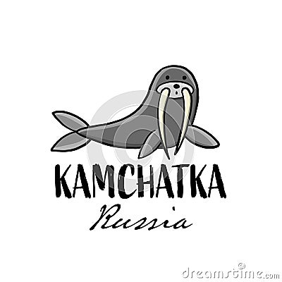Kamchatka, Russian Far East. Sketch for your design Vector Illustration