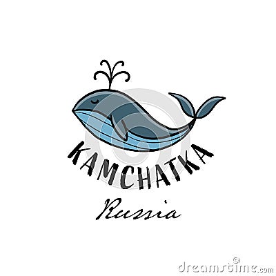 Kamchatka, Russian Far East. Sketch for your design Cartoon Illustration