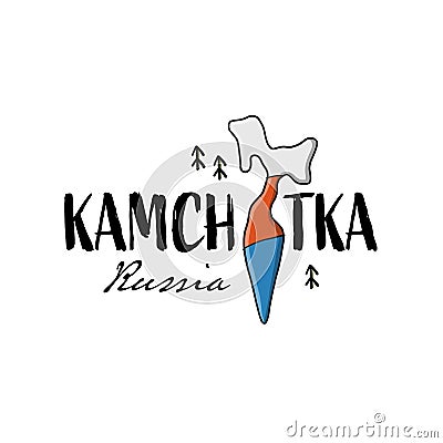 Kamchatka, Russian Far East. Sketch for your design Vector Illustration