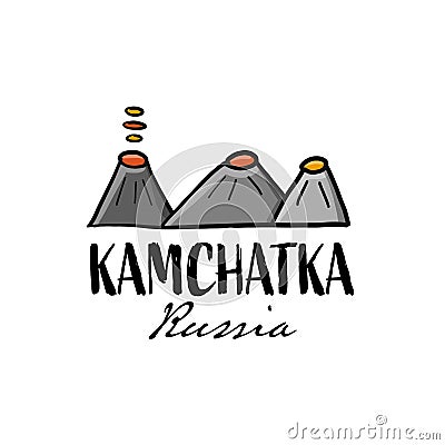 Kamchatka, Russian Far East. Sketch for your design Vector Illustration