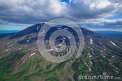 Kamchatka Territory, Russia. The edge of the earth. The land of wild and green nature and volcanoes Stock Photo