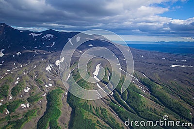 Kamchatka Territory, Russia. The edge of the earth. The land of wild and green nature and volcanoes Stock Photo