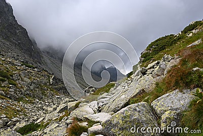High Tatras, Slovakia, road to Zbojnicka chata (Robber hut) Stock Photo