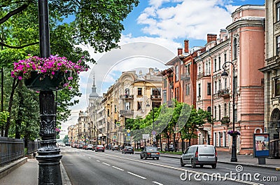 Kamennoostrovsky avenue Editorial Stock Photo